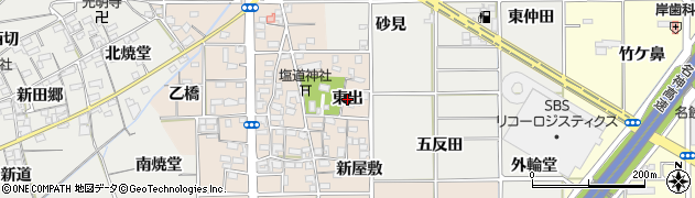 愛知県一宮市千秋町塩尻（東出）周辺の地図