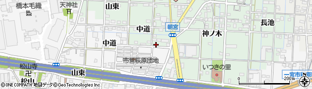 愛知県一宮市萩原町朝宮中道33周辺の地図