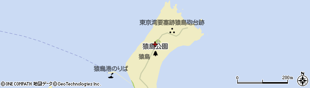 神奈川県横須賀市猿島周辺の地図