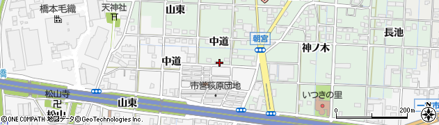 愛知県一宮市萩原町朝宮中道9周辺の地図