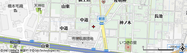 愛知県一宮市萩原町朝宮中道30周辺の地図