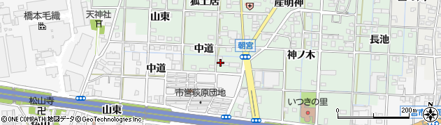 愛知県一宮市萩原町朝宮中道29周辺の地図