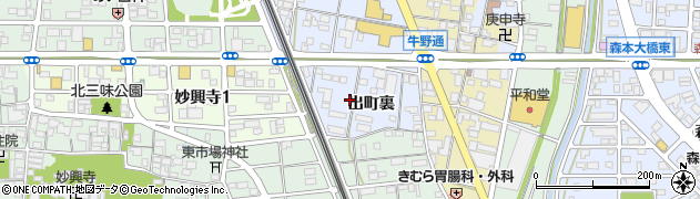 愛知県一宮市大和町宮地花池出町裏周辺の地図