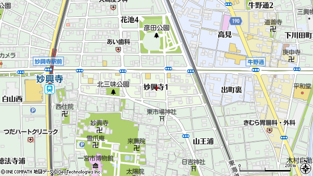 〒491-0921 愛知県一宮市妙興寺の地図