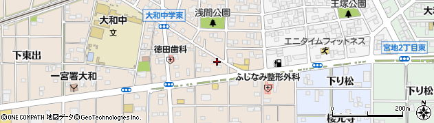 愛知県一宮市大和町苅安賀（東山王）周辺の地図