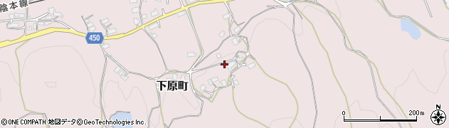 京都府綾部市下原町上ノ山周辺の地図