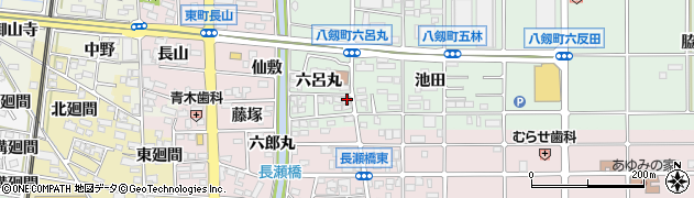 愛知県岩倉市八剱町（下池田）周辺の地図