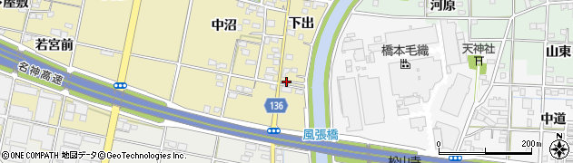 愛知県一宮市西萩原24周辺の地図