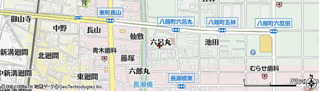 愛知県岩倉市八剱町（六呂丸）周辺の地図