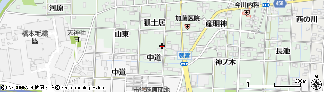 愛知県一宮市萩原町朝宮中道18周辺の地図