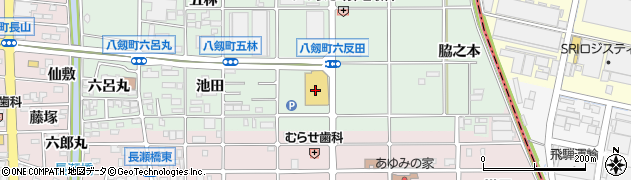 愛知県岩倉市八剱町（六反田）周辺の地図