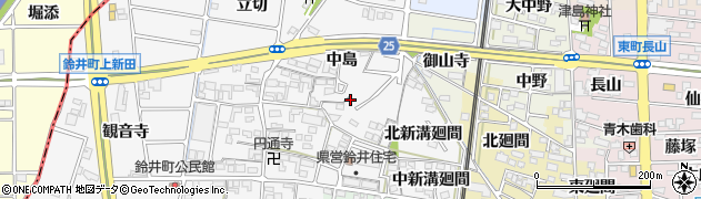 愛知県岩倉市鈴井町（中島）周辺の地図