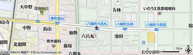 八剣町六呂丸周辺の地図