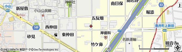 愛知県一宮市千秋町町屋五反畑22周辺の地図