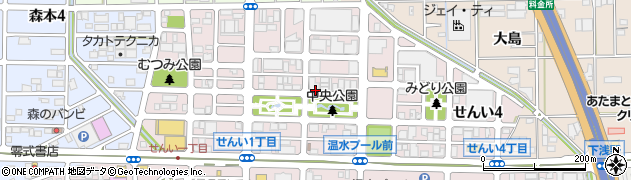 愛知県一宮市せんい周辺の地図