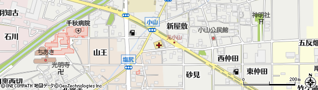 愛知県一宮市千秋町小山新屋敷644周辺の地図