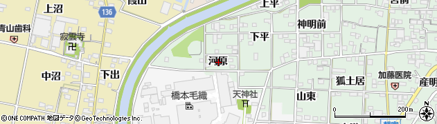 愛知県一宮市萩原町朝宮河原周辺の地図