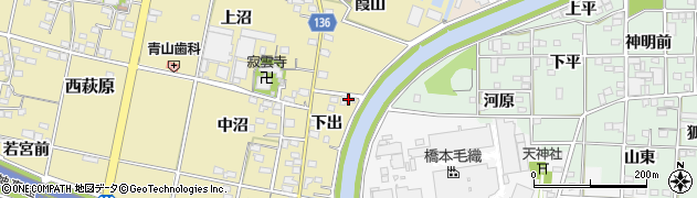 愛知県一宮市西萩原下出9周辺の地図
