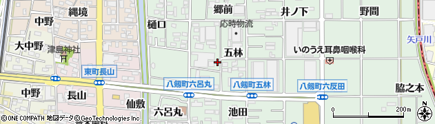 愛知県岩倉市八剱町（五林）周辺の地図