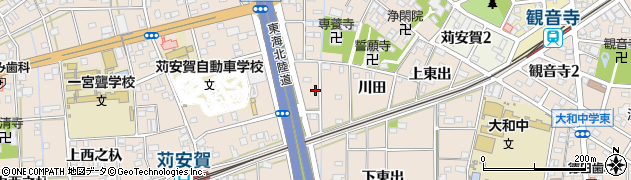 愛知県一宮市大和町苅安賀川田43周辺の地図