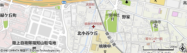 桃映中学校前周辺の地図