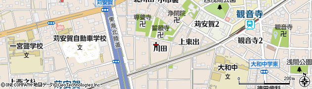 愛知県一宮市大和町苅安賀川田77周辺の地図