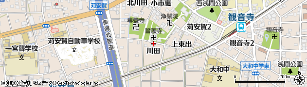 愛知県一宮市大和町苅安賀（川田）周辺の地図