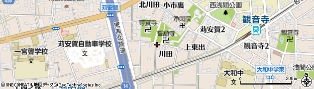 愛知県一宮市大和町苅安賀川田76周辺の地図