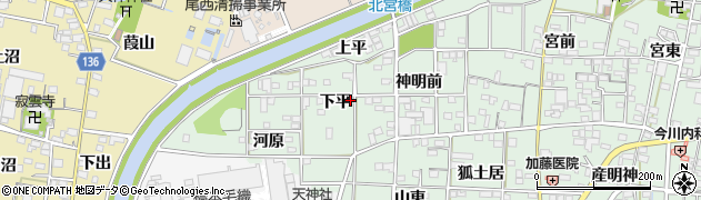 愛知県一宮市萩原町朝宮下平30周辺の地図
