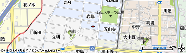 愛知県岩倉市石仏町（島海道）周辺の地図