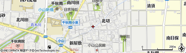 愛知県一宮市千秋町小山北切1018周辺の地図