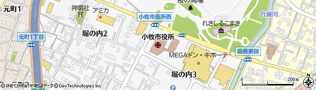 愛知県小牧市周辺の地図
