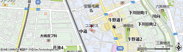 愛知県一宮市大和町宮地花池中道8周辺の地図