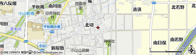 愛知県一宮市千秋町小山北切1001周辺の地図