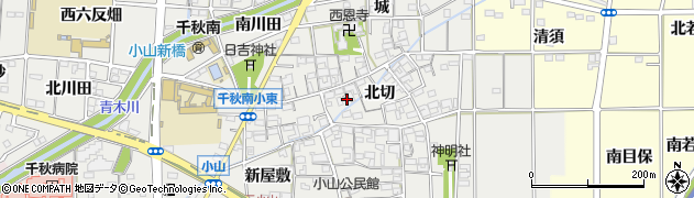 愛知県一宮市千秋町小山北切周辺の地図