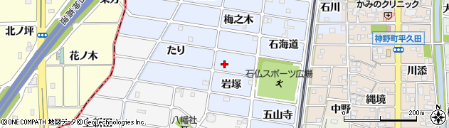愛知県岩倉市石仏町（岩塚）周辺の地図