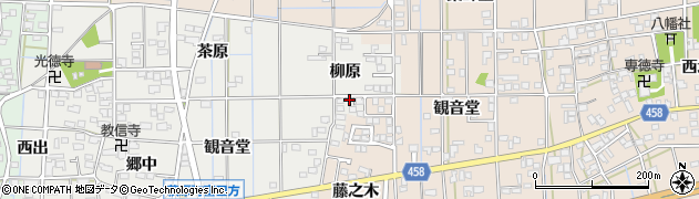 愛知県一宮市萩原町富田方（柳原）周辺の地図