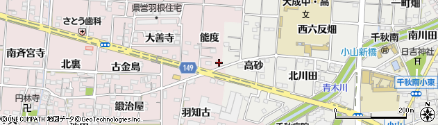 愛知県一宮市千秋町浅野羽根能度31周辺の地図