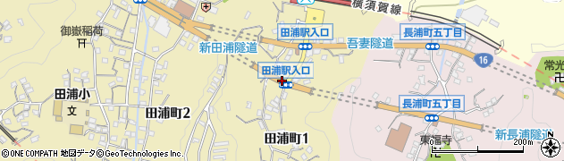 田浦駅入口周辺の地図