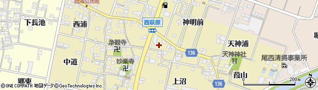 愛知県一宮市西萩原13周辺の地図