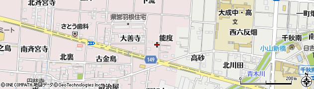 愛知県一宮市千秋町浅野羽根能度29周辺の地図