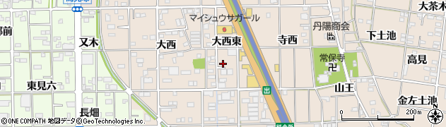愛知県一宮市浅野（大西東）周辺の地図
