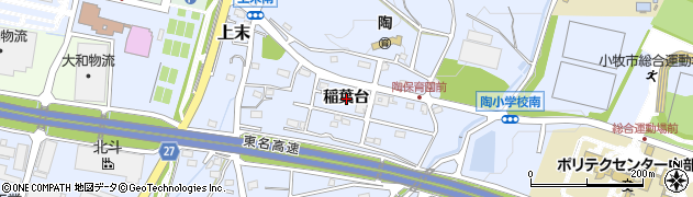 愛知県小牧市上末（稲葉台）周辺の地図