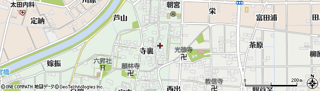 愛知県一宮市萩原町朝宮（寺裏）周辺の地図
