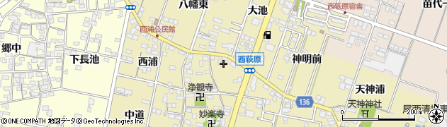 愛知県一宮市西萩原1278周辺の地図