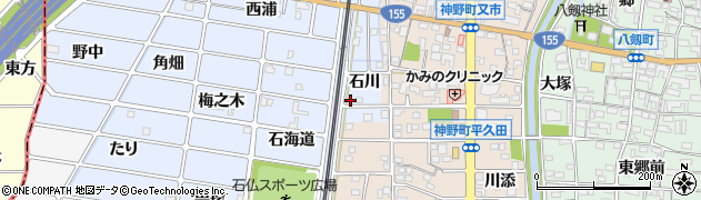 愛知県岩倉市石仏町（下石川）周辺の地図