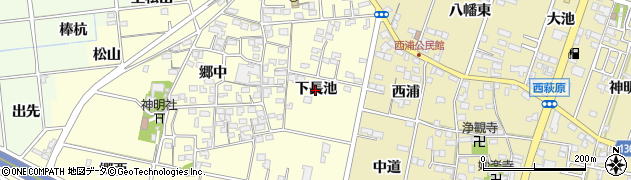 愛知県一宮市蓮池（下長池）周辺の地図