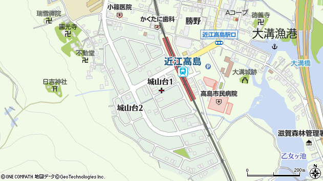 〒520-1123 滋賀県高島市城山台の地図