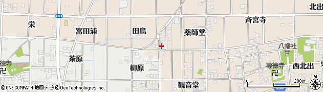 愛知県一宮市萩原町花井方（田島）周辺の地図
