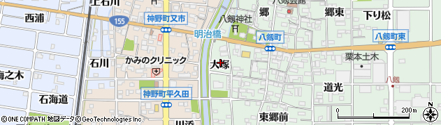 愛知県岩倉市八剱町大塚周辺の地図